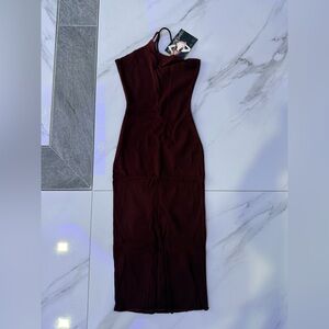 Naked Wardrobe Brown bandage dress